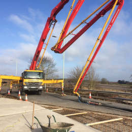 Concrete Pumping for new Bridge Deck at Westley Bridge in Bury St Edmunds